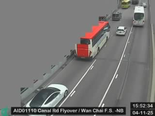 堅拿道天橋近灣仔消防局 - 北行