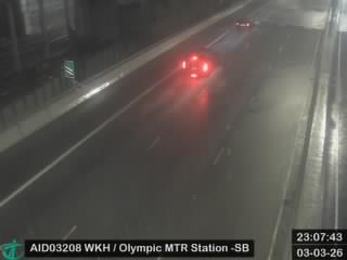 西九龍公路近港鐵奧運站 - 南行