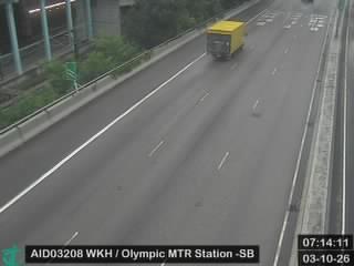 西九龍公路近港鐵奧運站 - 南行