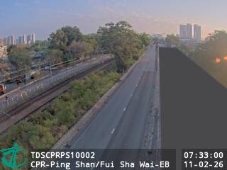 青山公路屏山段近灰沙圍 - 東行